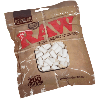 Raw Filter Natural Unrefined Cotton Regular 200 Ct. Bag