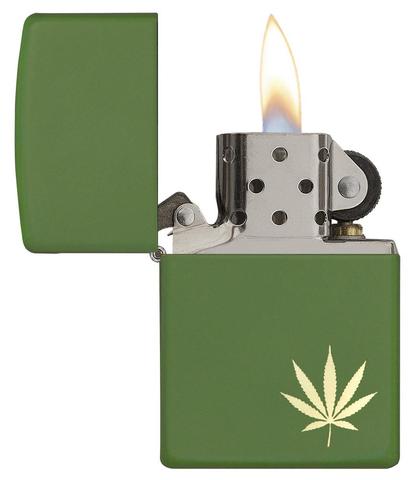 ZIPPO Marijuana Leaf on the Side  29588