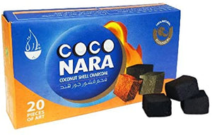 COCO NARA COCONUT SHELL CHARCOAL - 20 FLAT PIECES