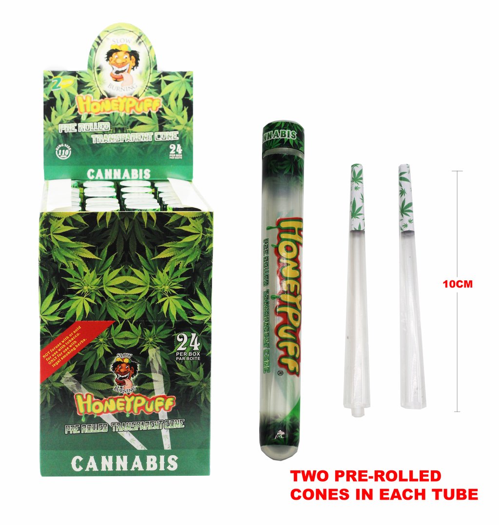 HONEYPUFF CANNABIS Rolling Cone Paper With Plastic Tube 1EA.