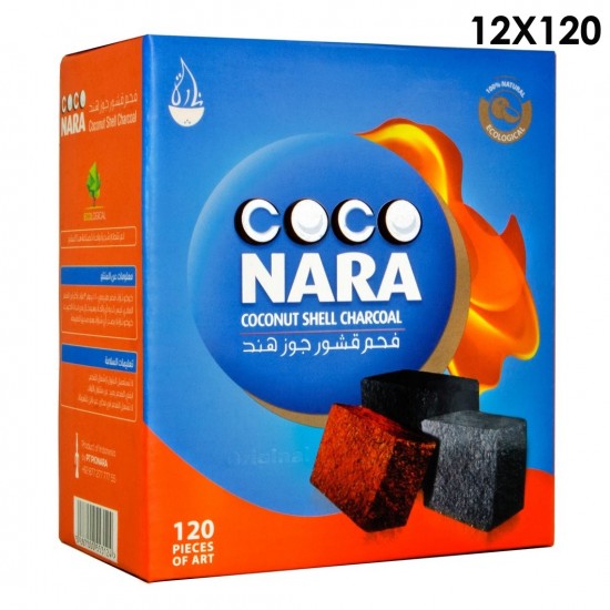 COCO NARA COCONUT SHELL CHARCOAL - 120 FLAT PIECES