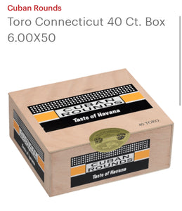 CUBAN ROUNDS TORO CONNECTICUT 20 CT. BOX 6.00X50