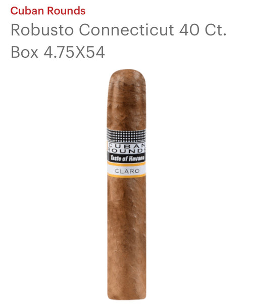 CUBAN ROUNDS ROBUSTO CONNECTICUT20 CT. Box 4.75X54