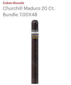 CUBAN ROUND MADURO CHURCHILL 20 Ct. BUNDLE 7.00X48