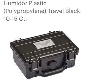 HUMIDOR PLASTIC (Polypropylene) TRAVEL BLACK 10-15 Ct.